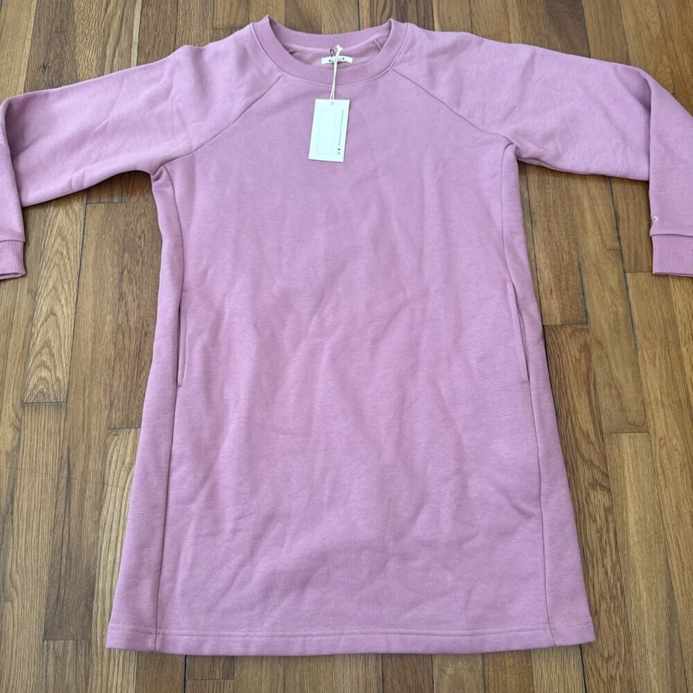 Pact Cotton Long Sleeve Sweater Dress Lily Desert Rose Pink size L - Picture 2 of 7